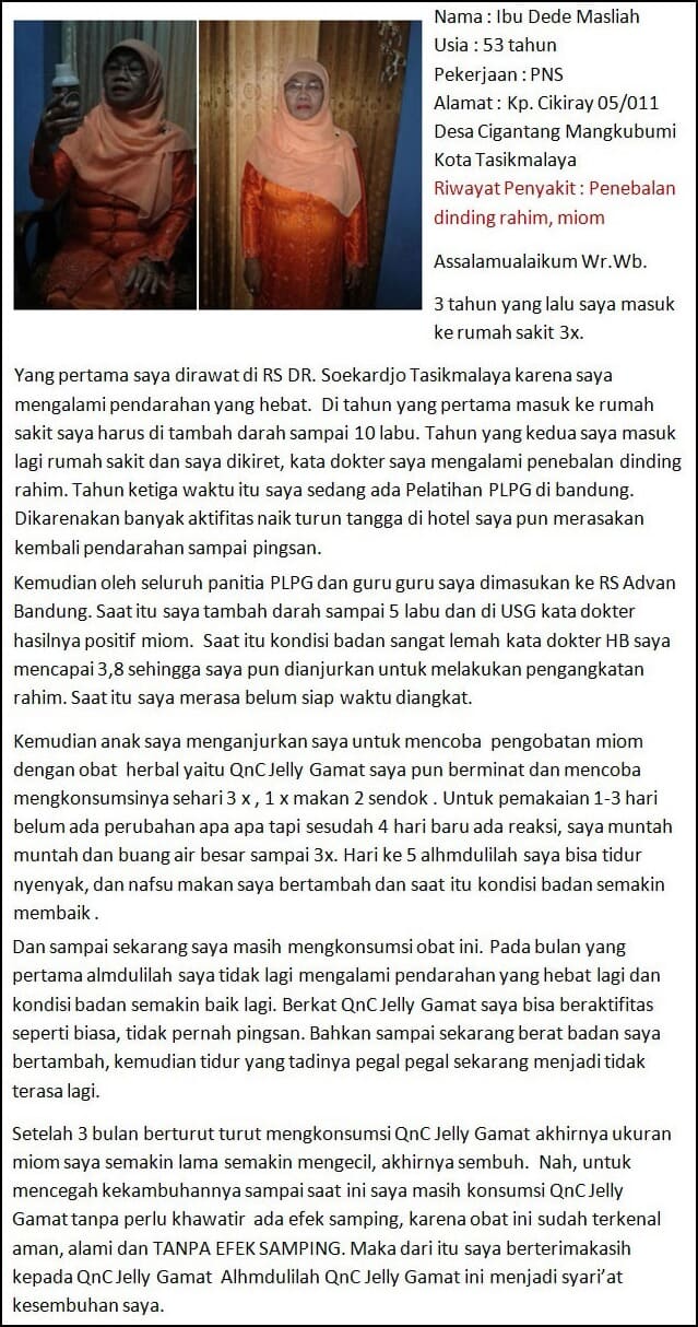 pengalaman ibu dede masliah penderita penebalan dinding rahim