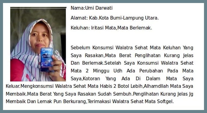 testimoni keluhan lemak di bagian putih bola mata umi darwati