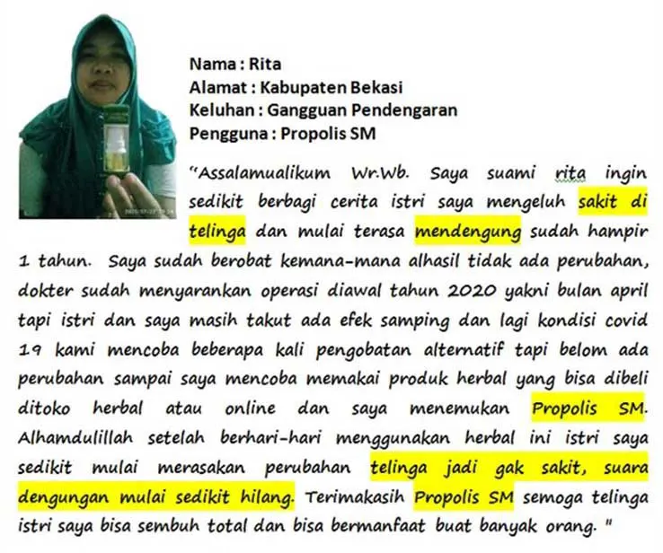 testimoni-pengguna-propolis-sm-rita testimoni propolis sm gangguan telinga