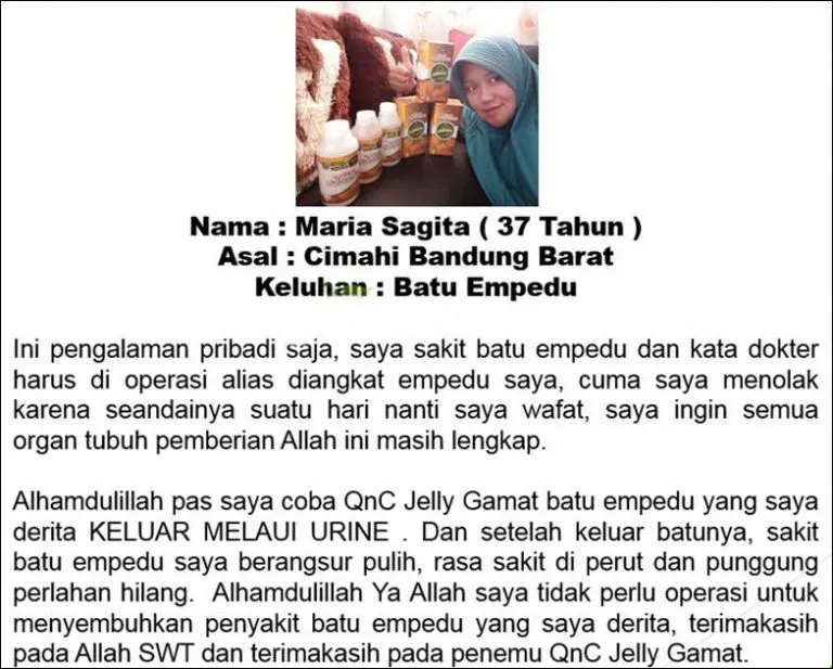 cerita ibu maria sagita penderita batu empedu