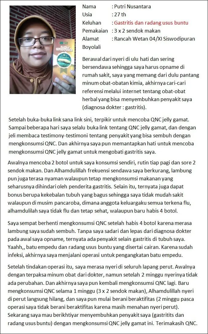 kisah ibu putri nusantara penderita gastritis dan radang usus buntu