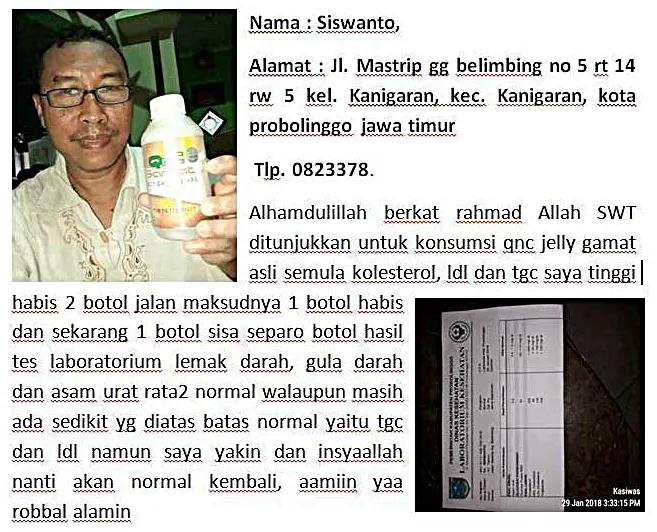 hasil tes laboratorim bapak siswanto kolesterol LDL sudah dibatas normal