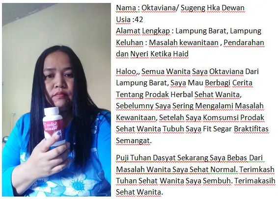 testimoni obat sehat wanita kapsul masalah kewanitaan, pendarahan dan nyeri ketika haid