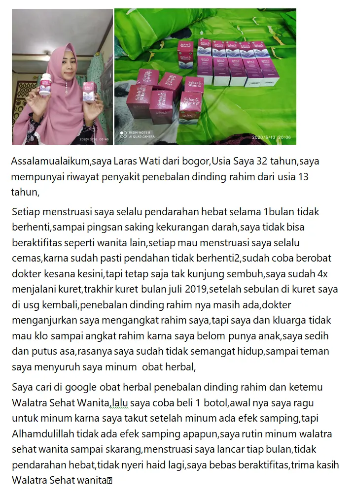 testimoni sehat wanita kapsul penebalan dinding rahim